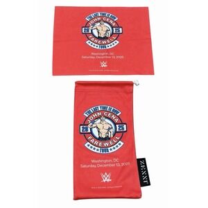 NEW WWE John‎ Cena Farewell Tour Glasses Bag Case & Cleaning Cloth 12/13/25 DC